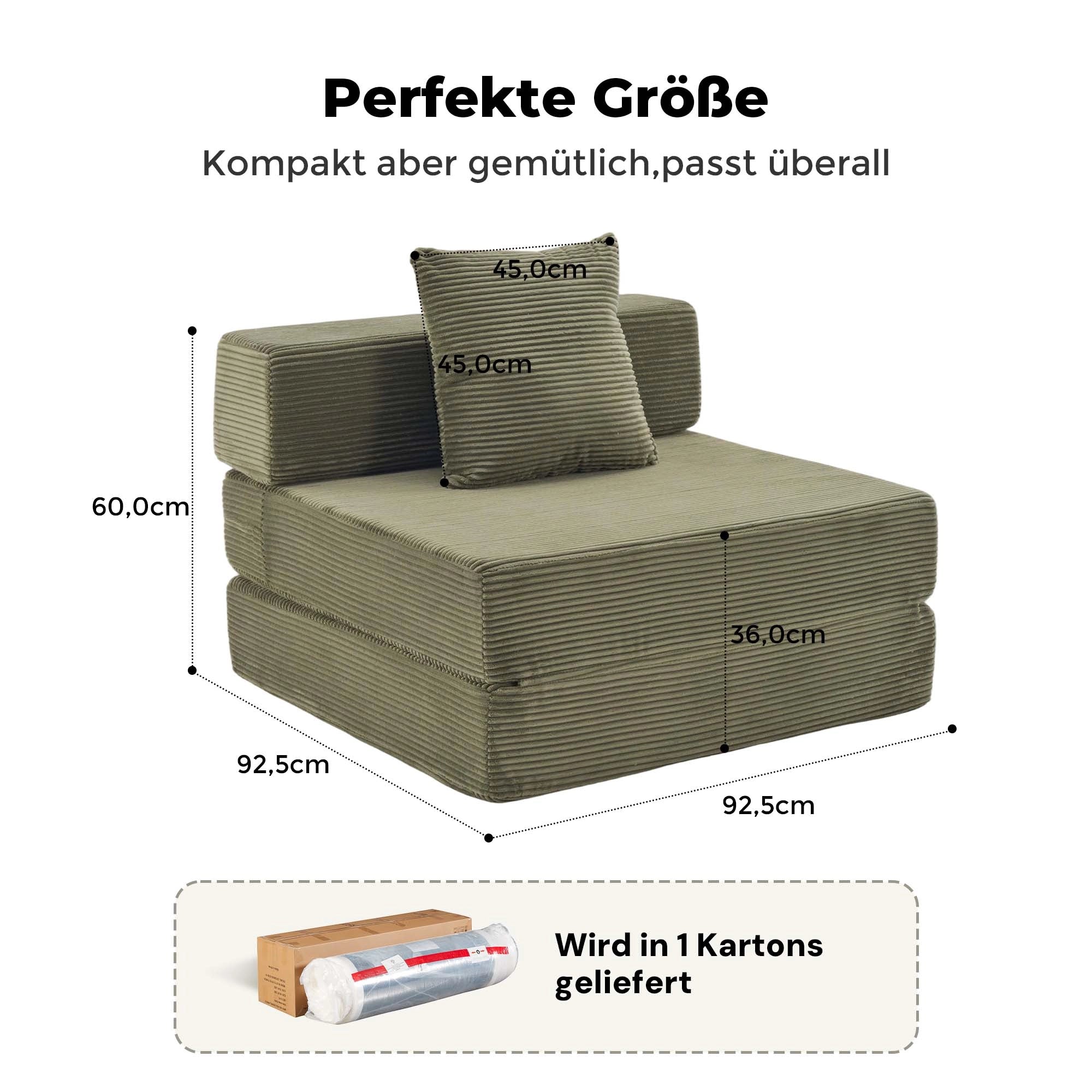Atlas 1-Sitzer Komprimiertes Modulares Sofa