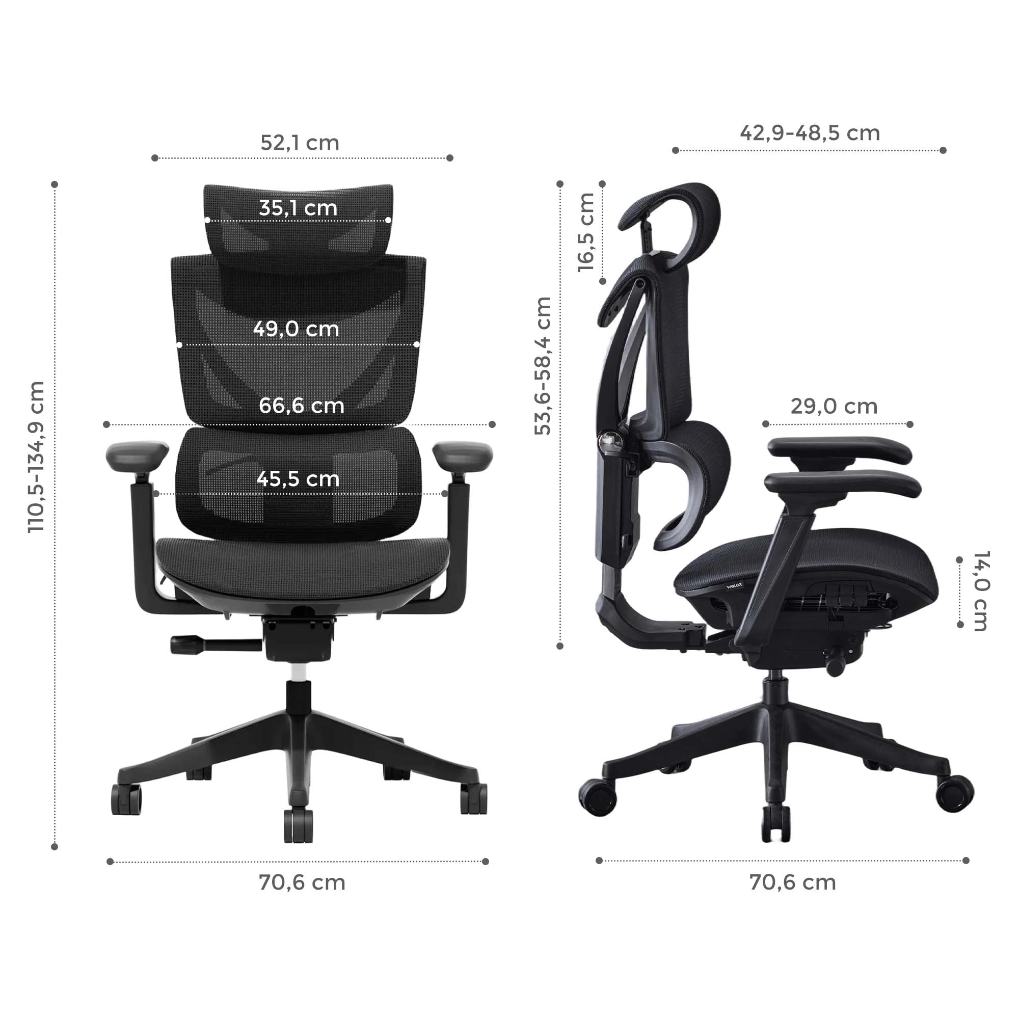S7 Ergonomischer Bürostuhl mit Drei-Tasten-Verstellung
