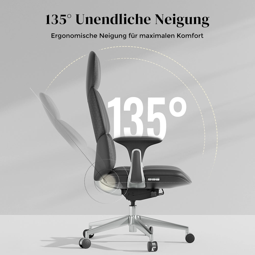 Nyla Lederstuhl mit einfacher Verstellung