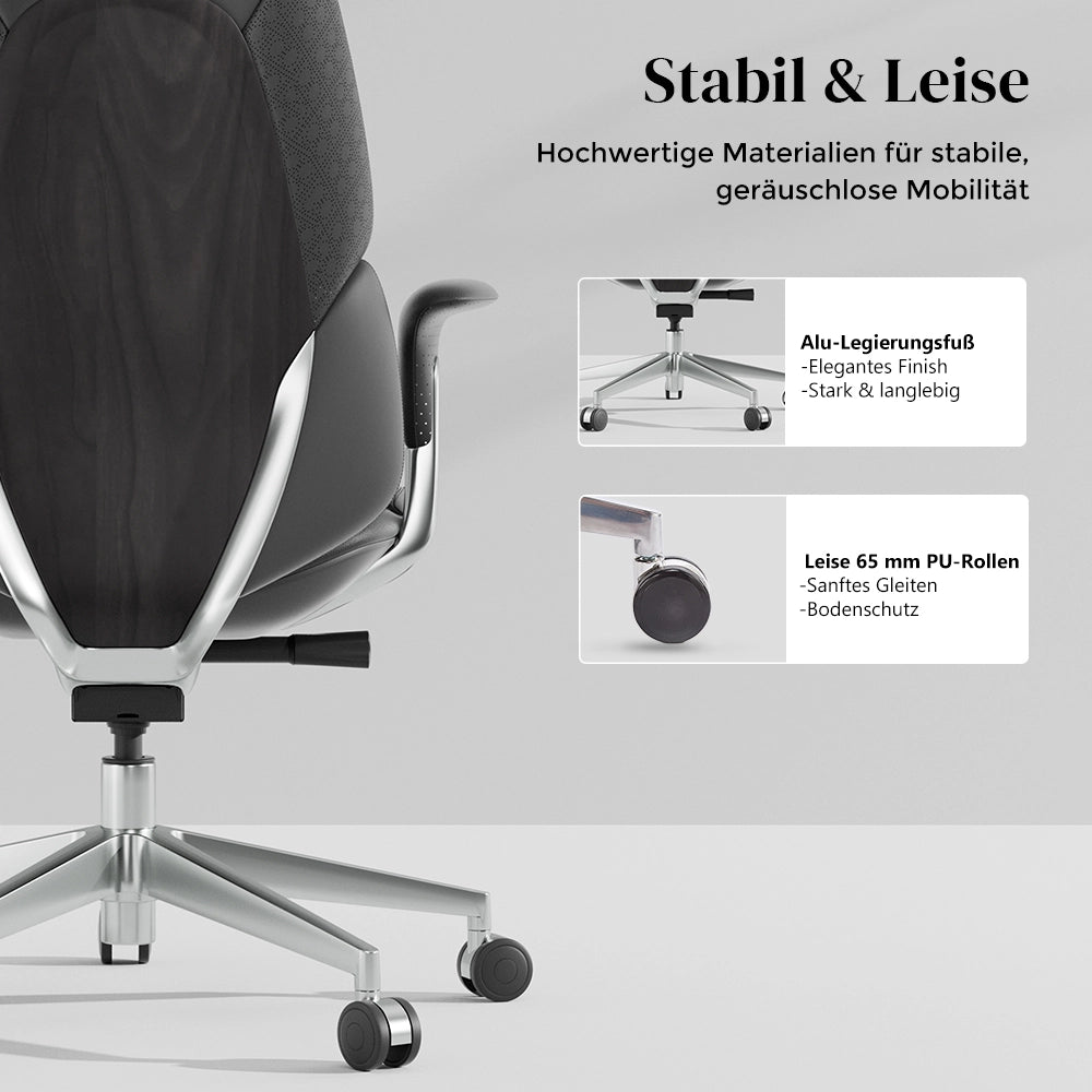 Nyla Lederstuhl mit einfacher Verstellung