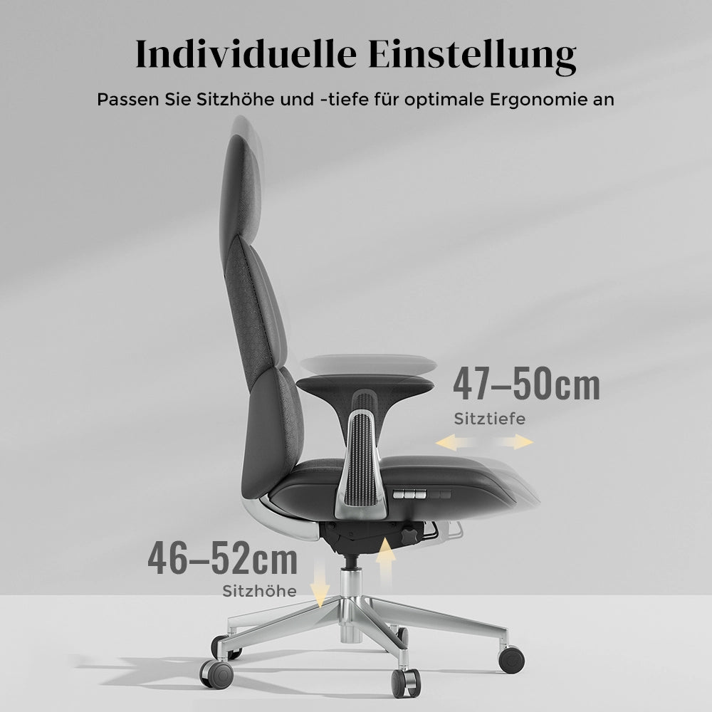 Nyla Lederstuhl mit einfacher Verstellung
