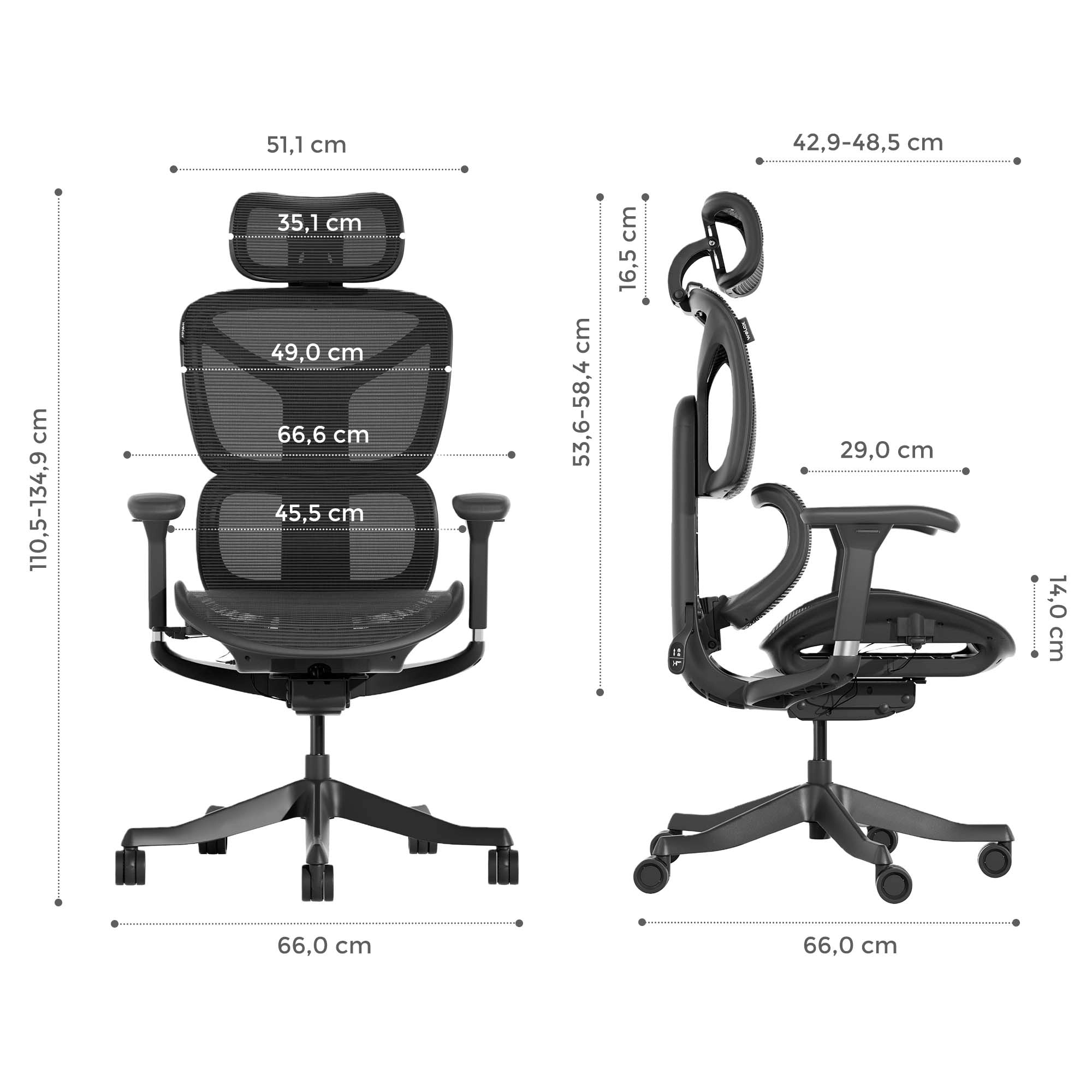S9 Standard Ergonomischer Bürostuhl mit Ein-Tasten-Verstellung