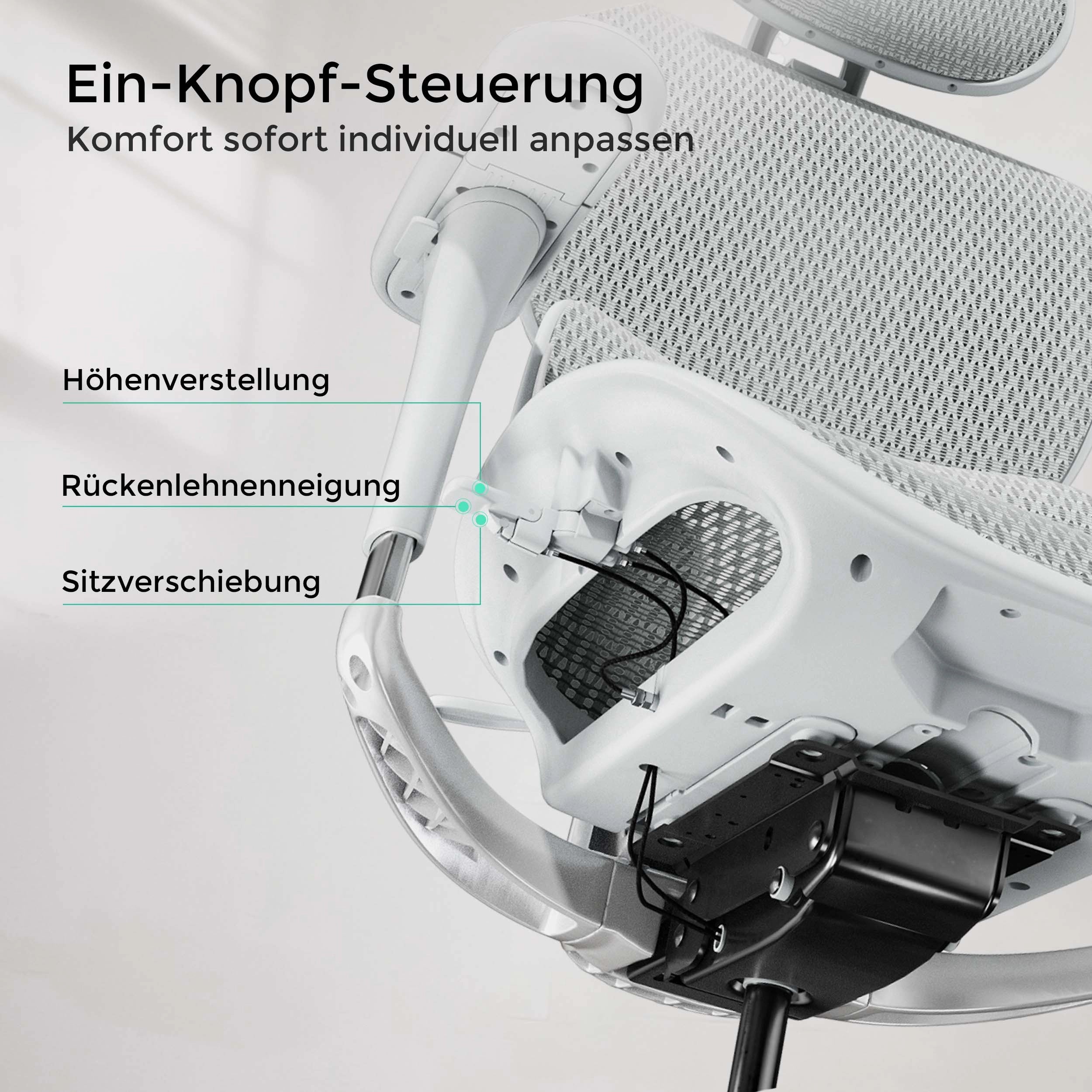 S9 Pro Ergonomischer Bürostuhl mit Ein-Tasten-Verstelluung