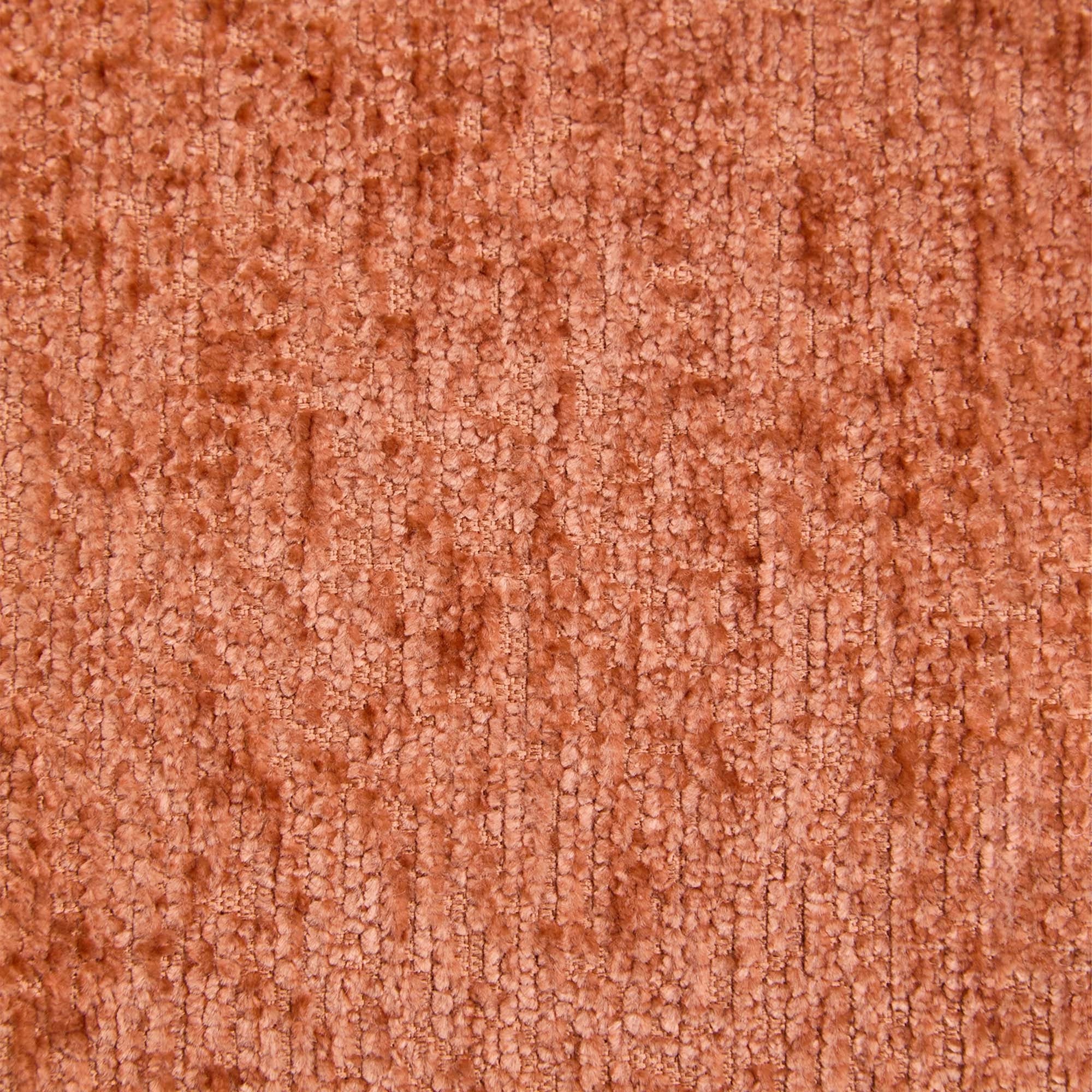 Chenille-Stoff in Rostorange mit feiner, genoppter Textur